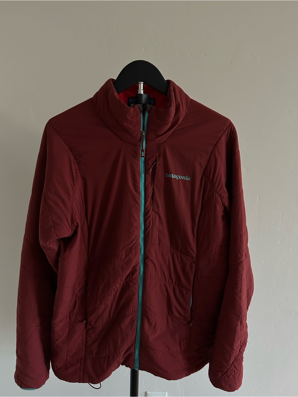 Patagonia Women’s Nano-Air Jacket Size L Burgundy Red Teal Full Zip